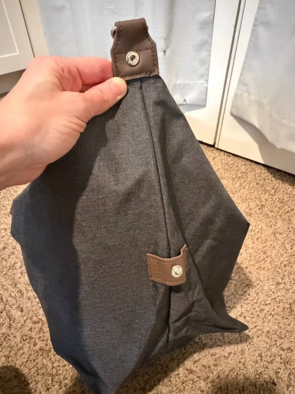Bella Russo Travel Duffle Bag - Gray/Brown - EUC